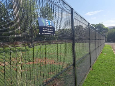 Polyester powder coated Clear View fencing installed on a school perimeter in Bloemfontein
