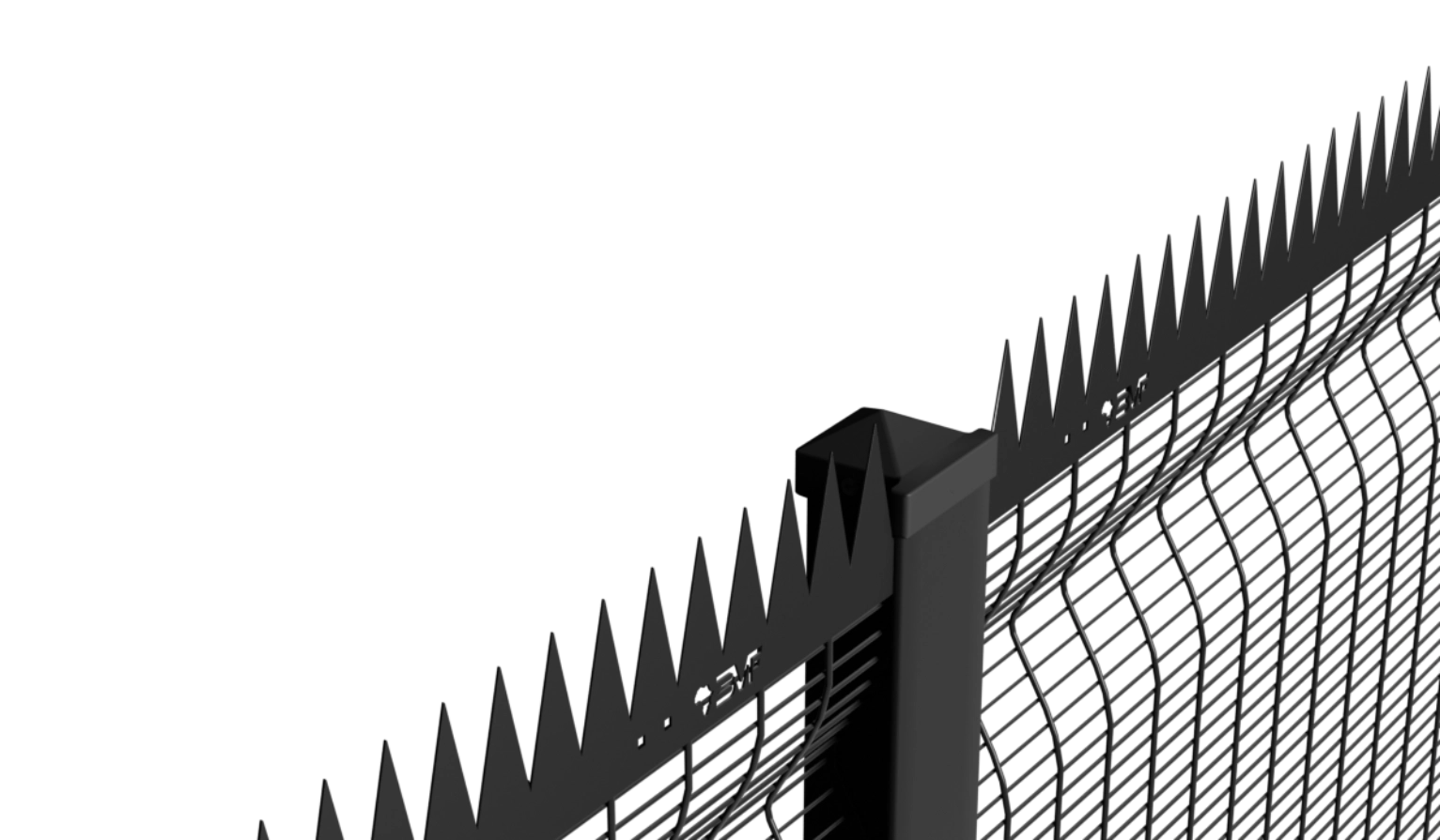 High-security Clear View fencing with anti-climb mesh panels and sliding gate system featured on Best View Fencing product page hero image